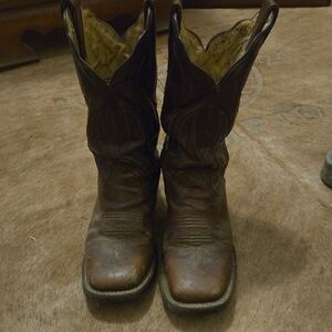 Classic Brown Leather Cowboy Boots